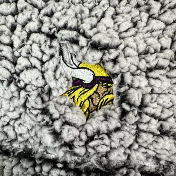 NFL Minnesota Vikings Sherpa Quarter-Zip Pullover Jacket Women's Gray - Picture 6 of 12